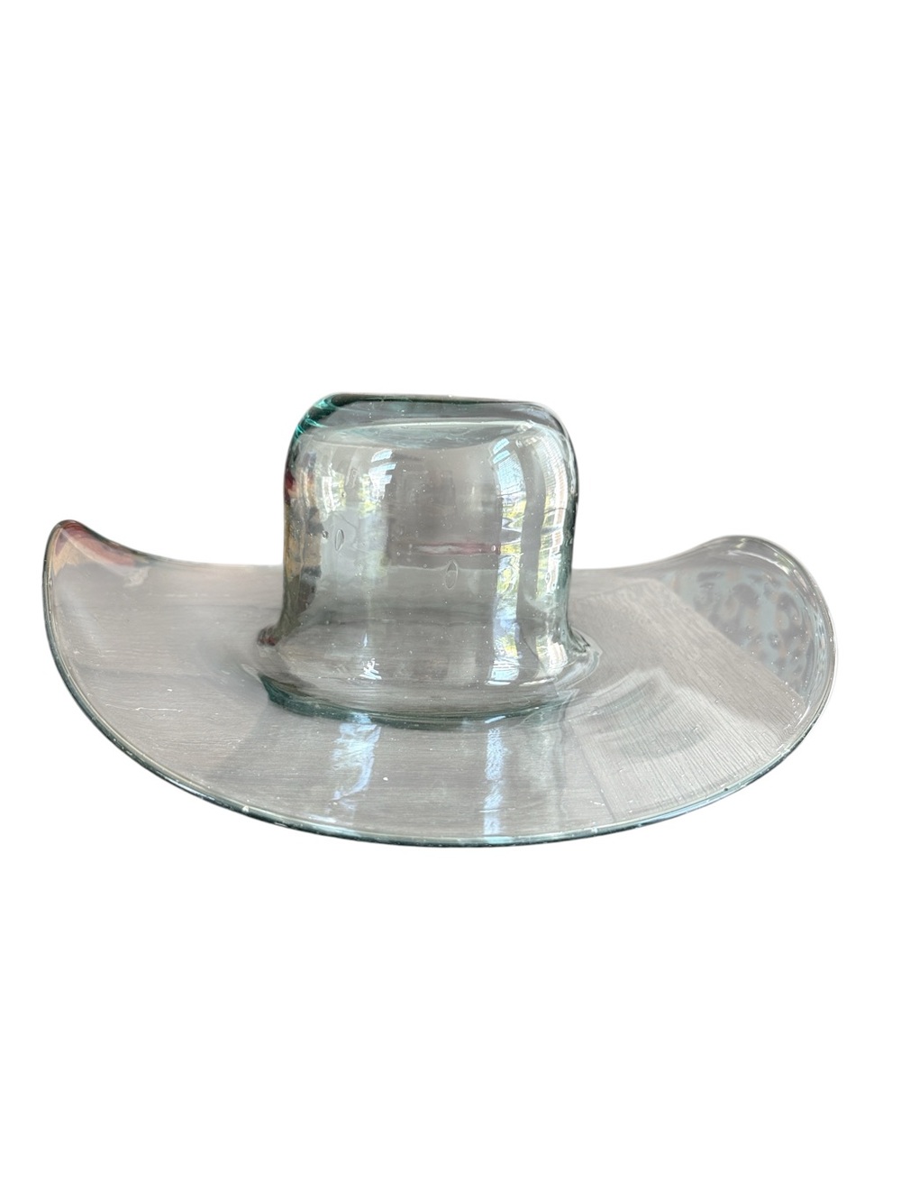 Hand Blown Glass Cowboy Hat Bowl/Western Decor/wine Bucket Made In Mexico